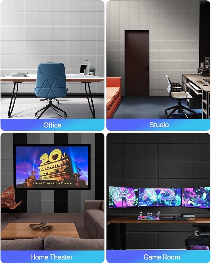 18 Pack Soundproof Wall Panels Self-Adhesive, Square Sound Proof Foam Panels - Image 7