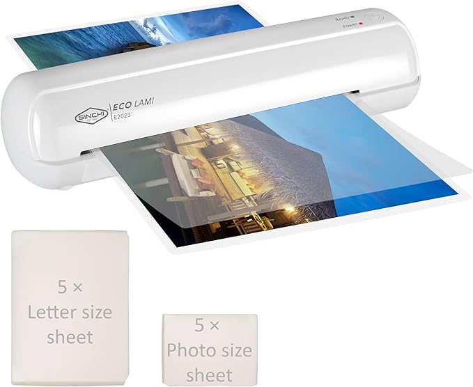 SINCHI 9-Inch Thermal Laminator, 3–5 Mil, 3-Min Warm-Up, Compact Lamination by SINCHI