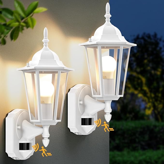 Lamomo 2 Pack Motion Sensor Outdoor Lights, Upgrade Dusk to Dawn White Outdoor - Image 7