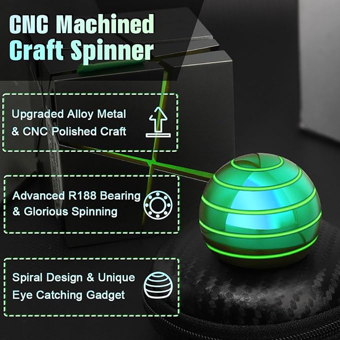 Luminous Desk Spinning Toys for Kids Adults, Metal Full Body Optical Illusion - Image 3