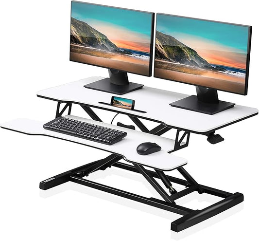 FITUEYES Height Adjustable Standing Desk 36” Wide Sit to Stand Converter Stand by FITUEYES