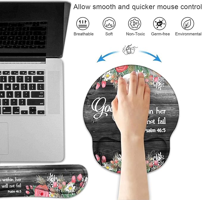 Keyboard Wrist Rest and Mouse Pad Wrist Support Set - Image 2