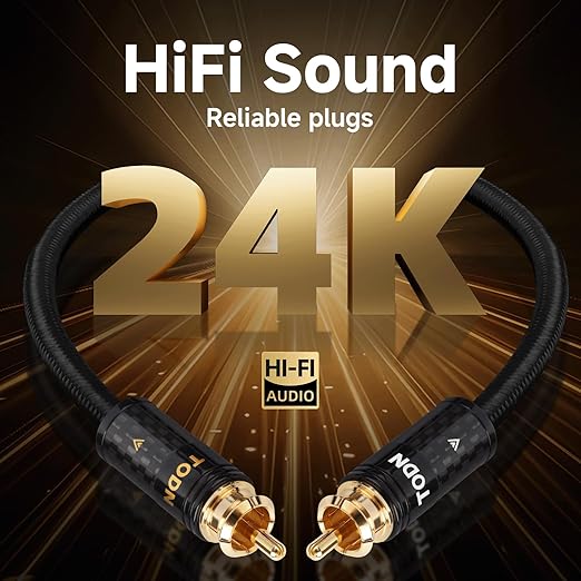TODN Audiophile RCA Cables 3ft - Image 5