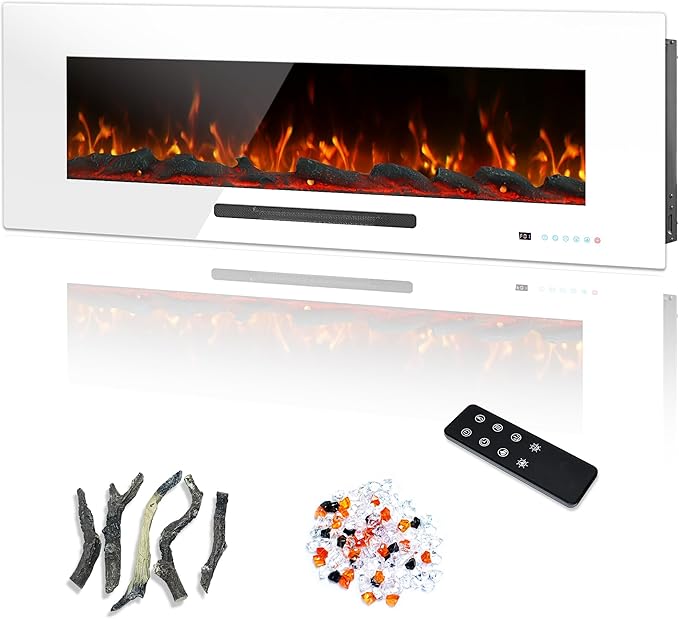 50" Electric Fireplace, Recessed & Wall Mounted Fireplace Heater 13 * 13 Colors by Dreamflame