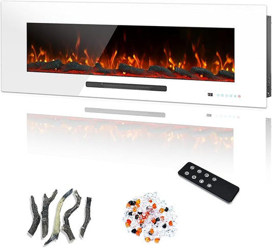 50" Electric Fireplace, Recessed & Wall Mounted Fireplace Heater 13 * 13 Colors by Dreamflame