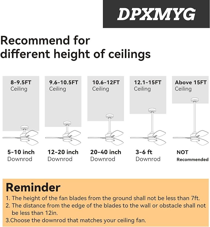 DPXMYG 24 inch Ceiling Fan Downrod - Image 5