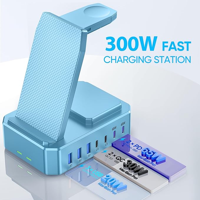 300W Charging Station for Multiple Devices Apple, Zutspzss 10 in 1 Wireless - Image 4