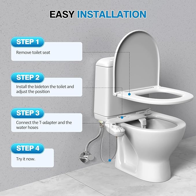 Non-Electric Bidet Attachment for Toilet, Ultra Slim Self-Cleaning Retractable - Image 5