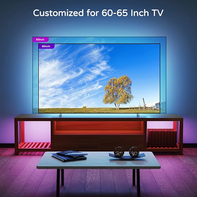 HAMLITE TV Led Backlight 60-65 Inch TV, 15Ft TV Lights Behind Monitor HDTV Work - Image 7
