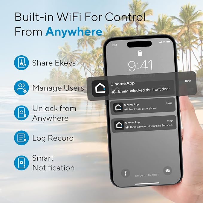 ULTRALOQ Bolt Fingerprint WiFi Smart Lock, Works - Image 4