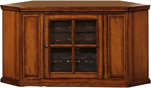 Opal Corner TV Stand for 50 Inch TVs, 46 Inch, Burnished Medium Oak, by LeickFurniture