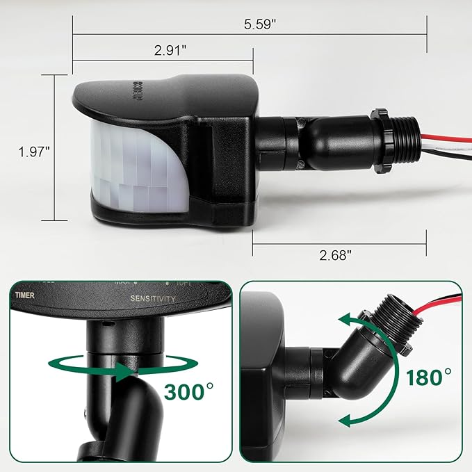 TREEWELL 240-Degree Replacement Motion Detector, Adjustable Time & Detection - Image 4