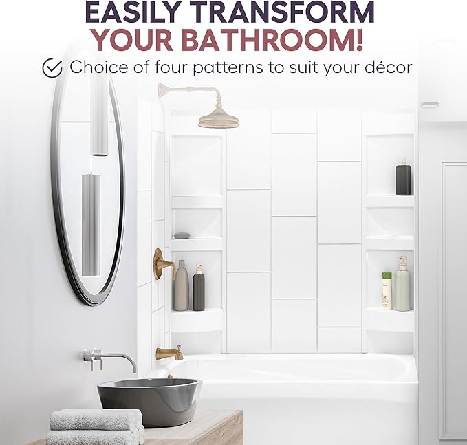 White Acrylic Tub Wall Surround 32"x 60"x 58" - Image 4