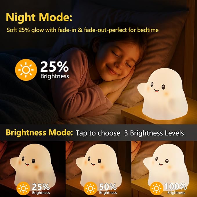 nextanG RGB Ghost Night Light – Color-Changing Tap Control Fun Toy - Image 3