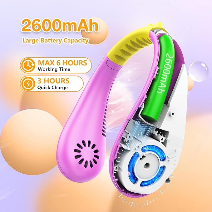 Kids Neck Fan, Portable Bladeless Fans - Image 3