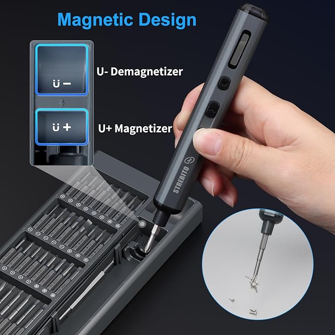 STREBITO Mini Electric Screwdriver Set, 70-in-1 Max Precision Electric - Image 5