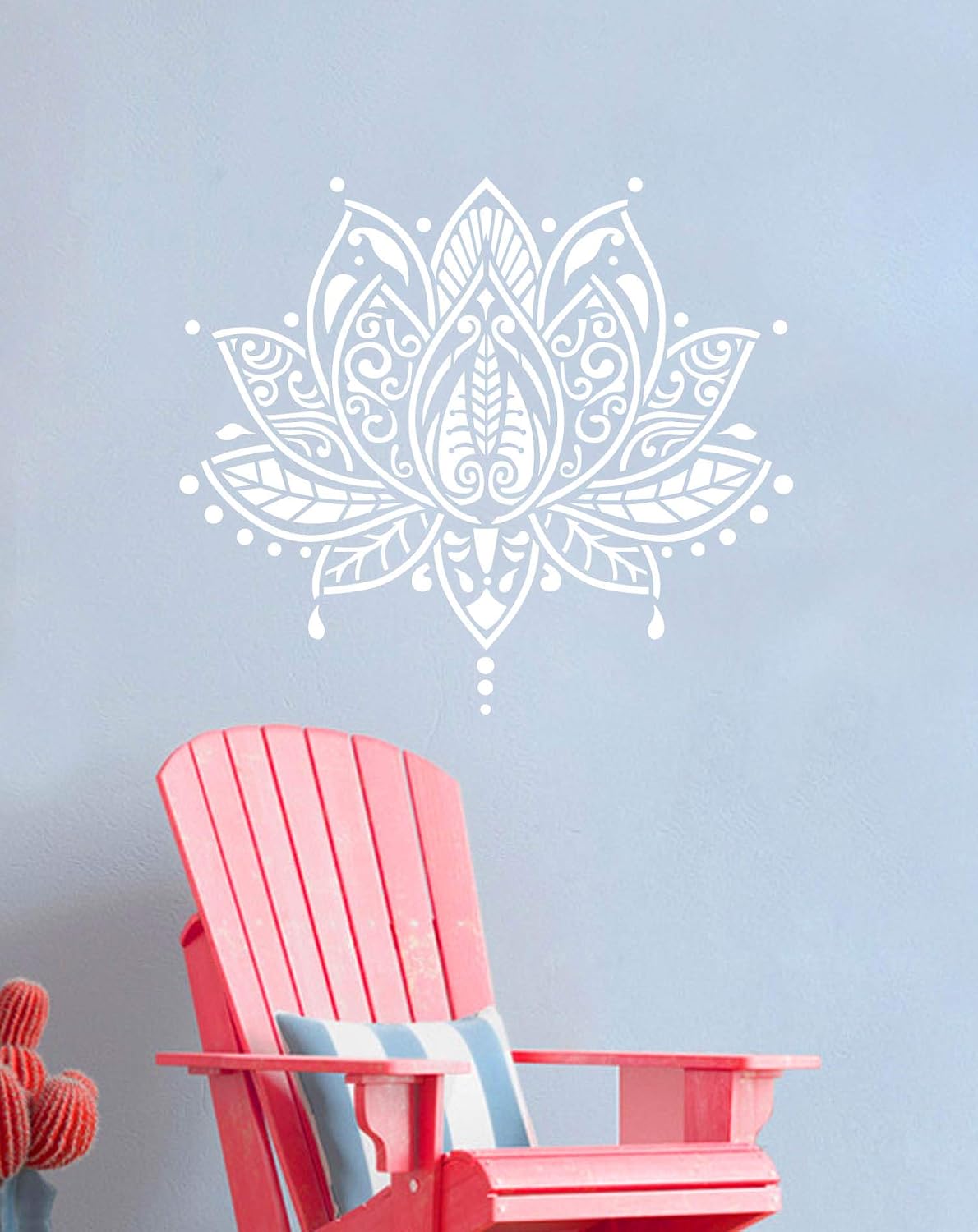 GSS Designs Lotus Flower Mandala Wall Stencil Template (12x12 Inch) - Yoga Studio Boho Bedroom Decor, Painting Stencils for Wood Wall Furniture Floor Tiles Fabric(SL-062)
