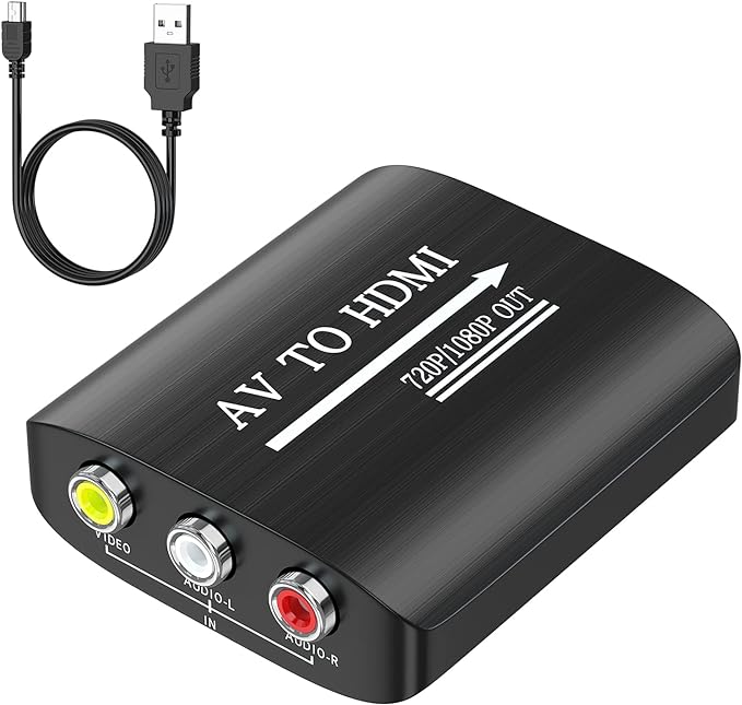 GINGIN AV to HDMI Converter, AV to HDMI Adapter Support 720p/1080p by GINGIN