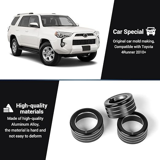 JeCar Air Conditioner Button Trim Cover Aluminum Alloy Knob Cover Fit - Image 7