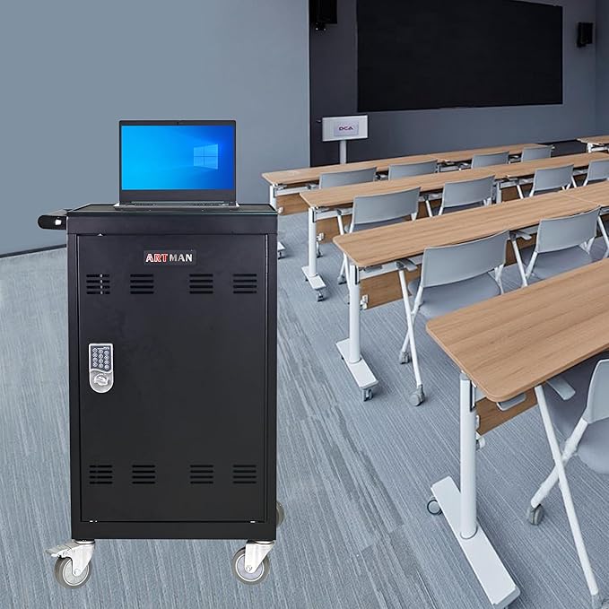 Aokleo Laptop Charging Cart, 32 Devices Tablet Storage Carts - Image 2