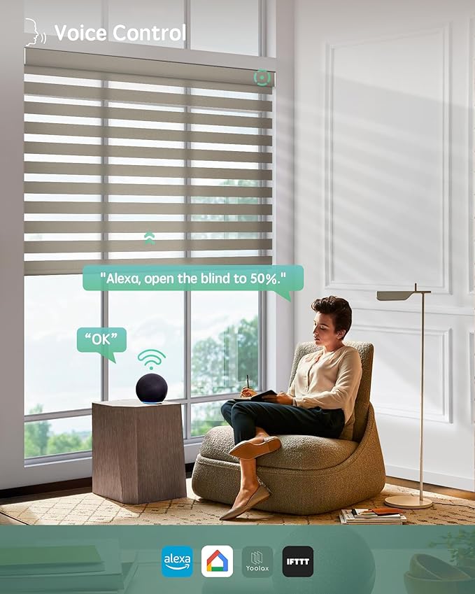 Yoolax Motorized Zebra Blinds Compatible - Image 3