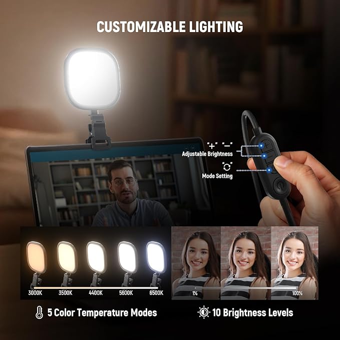 NEEWER Basics 5" 10W LED Streaming Light, Bi Color Edge Lit Clip on Full Screen - Image 4