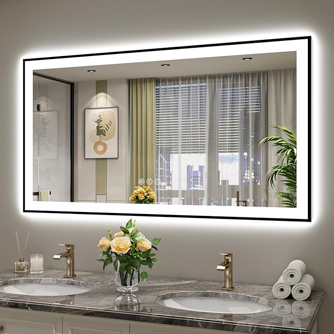YEELAIT 55x30 Inch LED Bathroom Mirror by YEELAIT