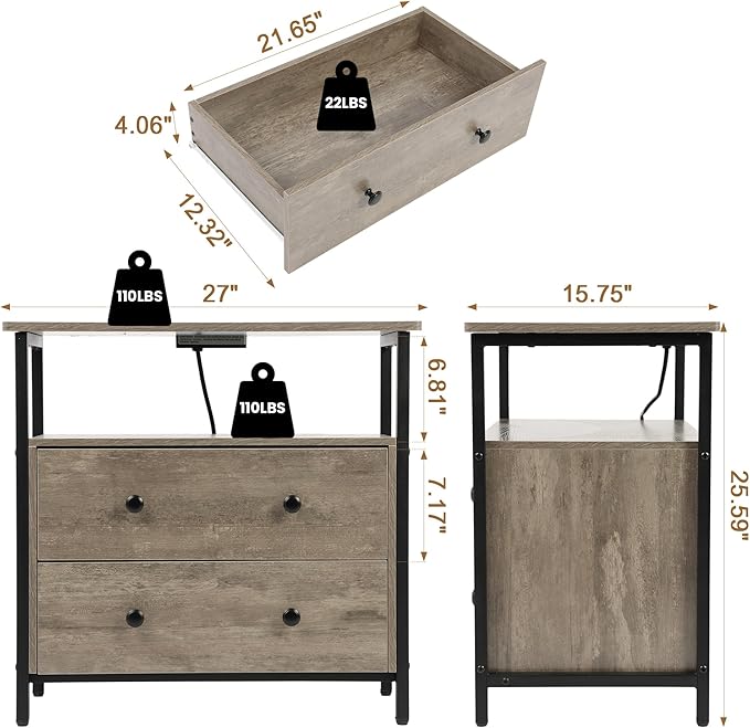 Edbuosy 27 inch Wide Night Stand - Image 3