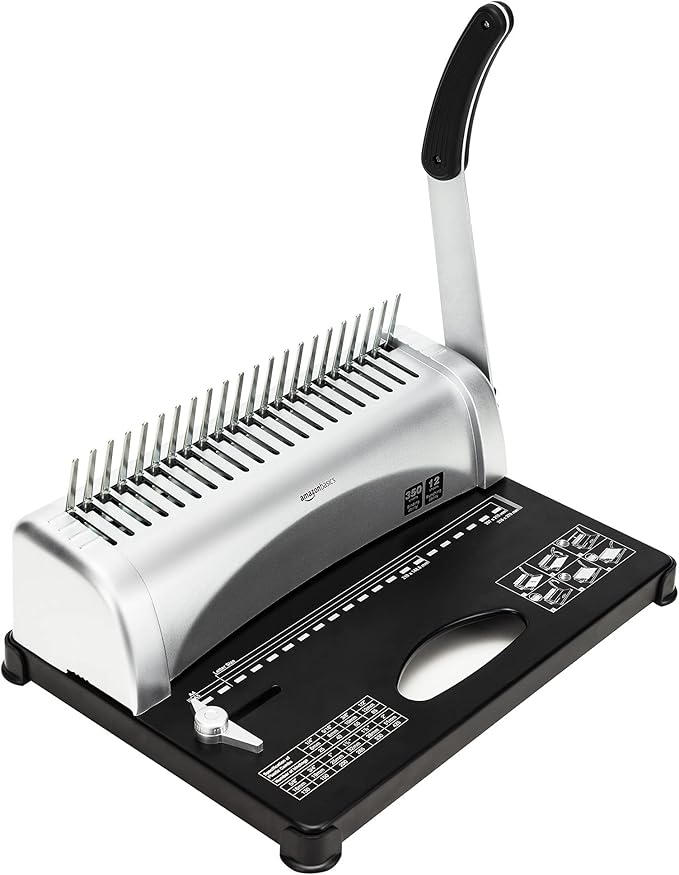 Amazon Basics Comb Binding Machine, 350 Sheets Capacity, by AmazonBasics