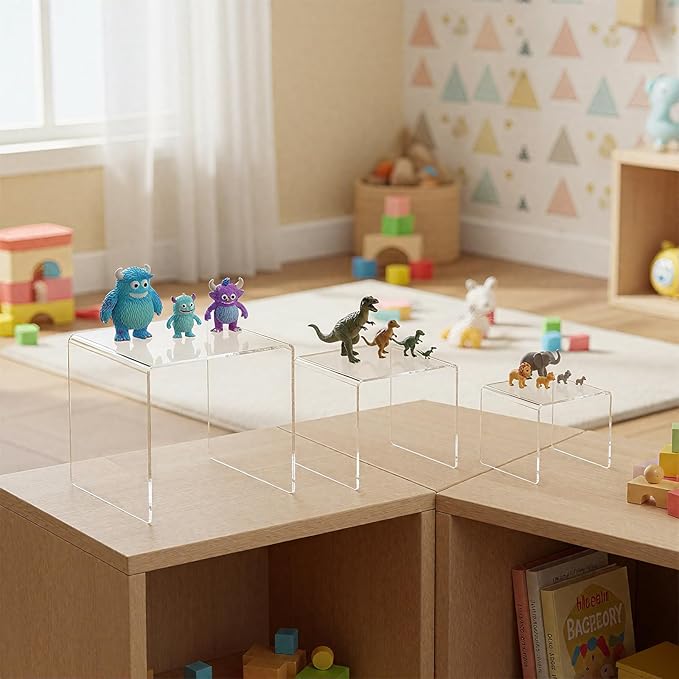 Chuangdi 2 Sets Acrylic Display Risers, Product Stand, Jewelry Display Riser - Image 5