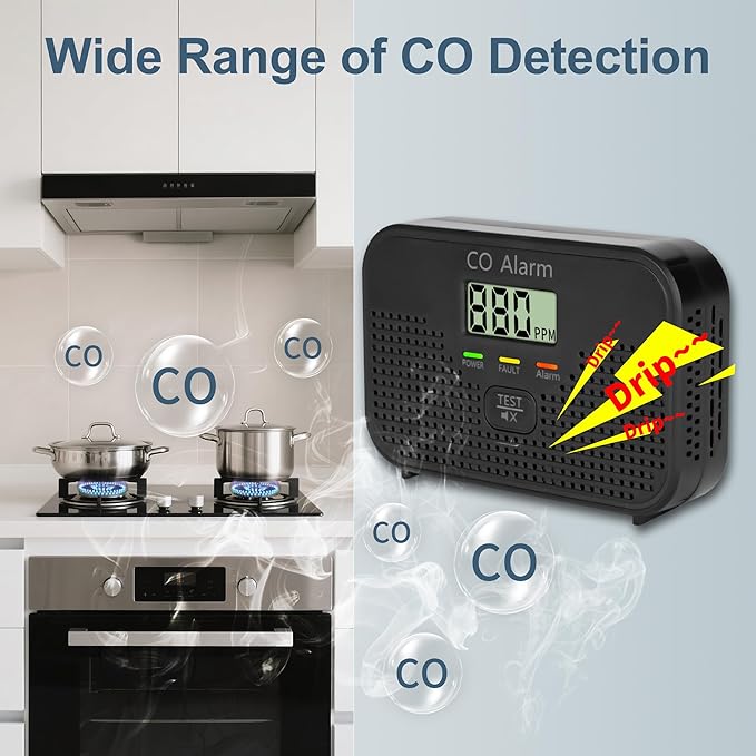 Carbon Monoxide Detector Powered by AA Battery, CO Monitoring Alarm - Image 2