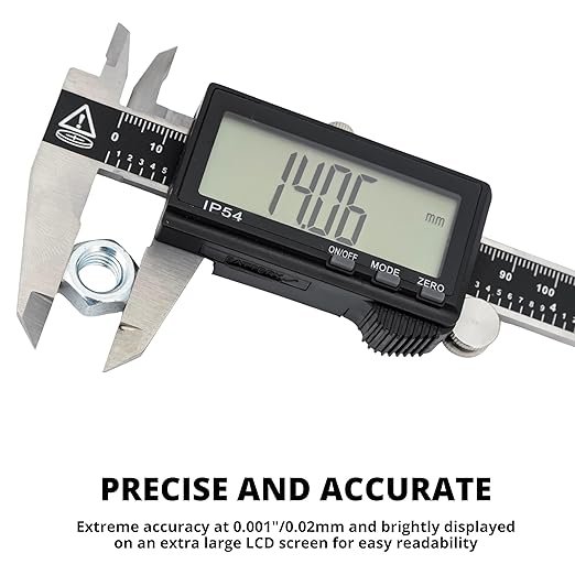NEIKO 01401A 6-Inch Electronic Digital Caliper, Stainless Steel, Extra Large - Image 2