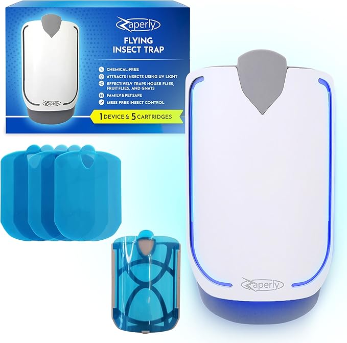 Zaperly 1 Fruit Fly Trap & 5 Adhesive Cartridges, Indoor Plug-in Bug Catcher by Unknown