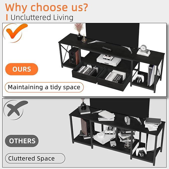 GYIIYUO TV Stand with Fabric Drawers - Image 3