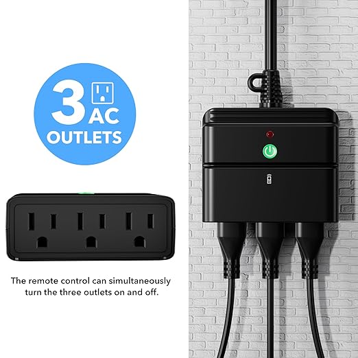 BN-LINK Outdoor Indoor Wireless Remote Control 3-Prong Outlet Weather Proof - Image 7