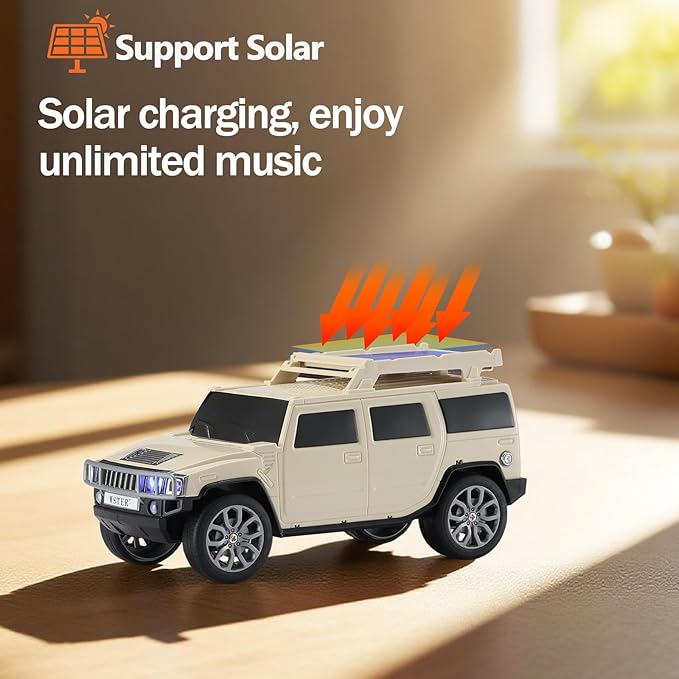 WSTER WS-696 Solar Bluetooth Replica Speaker – Portable Modern Off-Road Car - Image 5