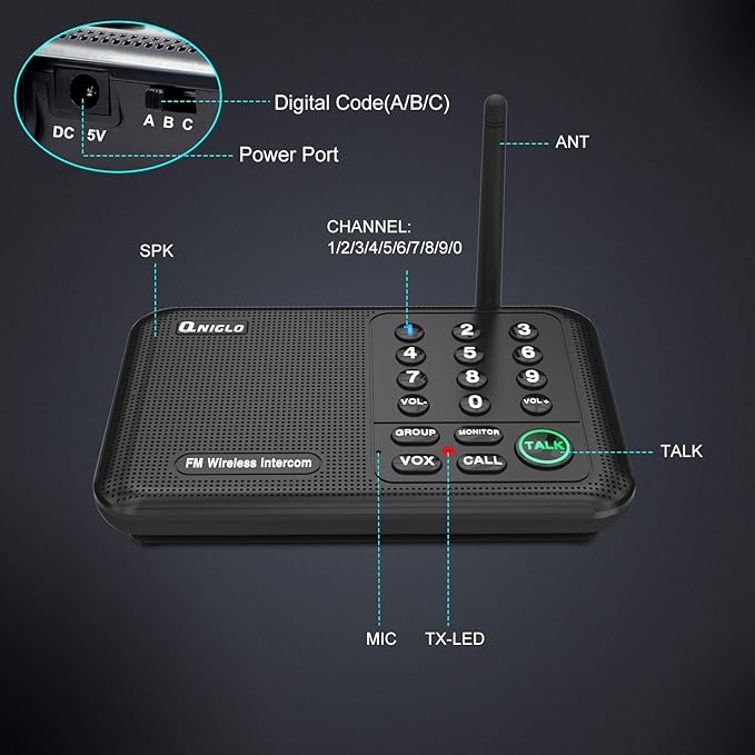 Intercoms Wireless for Home, Home Intercom System Wireless, 5280 Feet Long - Image 7