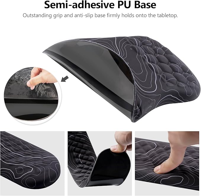 Mouse Pad Wrist Support, Laokiiy 2 in1 Keyboard Wrist Rest+ Ergonomic Mouse Pad - Image 4