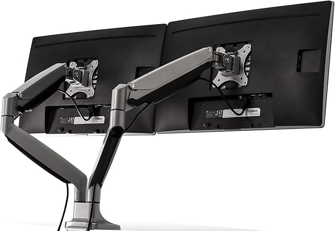 Mount-It! Dual Monitor Arm Mount Desk Stand Two Articulating Gas Spring Height - Image 3