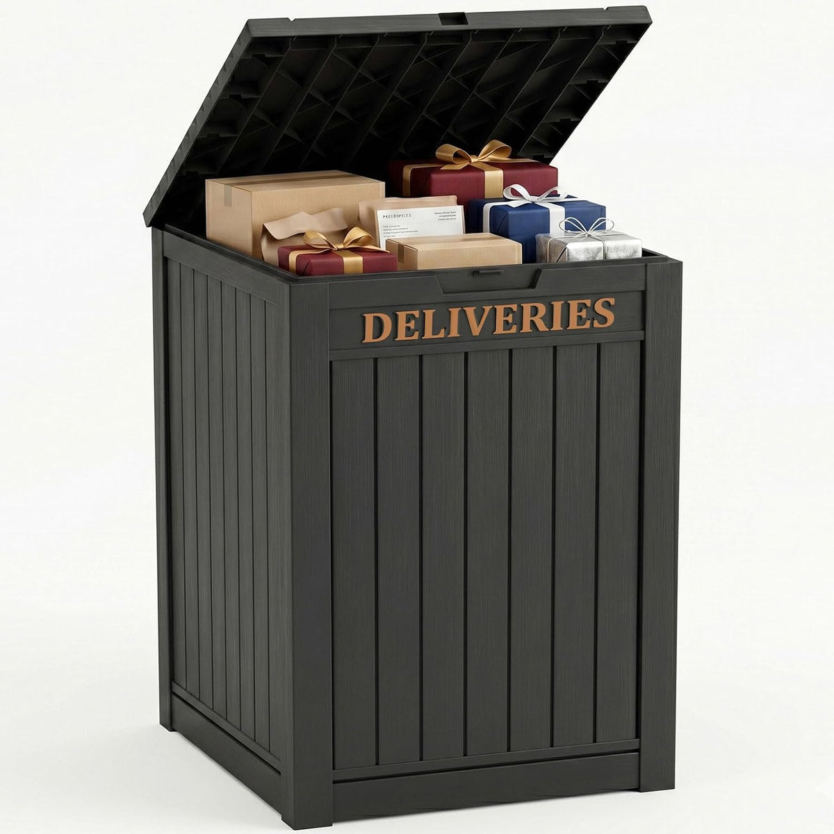 outdoor storage box,90 gallon waterproof package delivery boxes, main product view