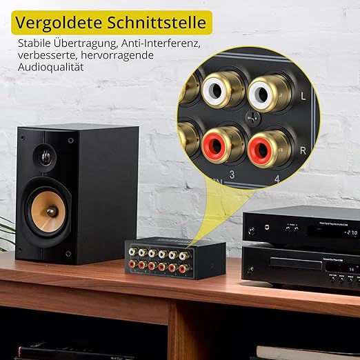 PROZOR 4-Way Stereo L/R Sound Channel Bi-Directional Audio Switcher, 2 in 4 Out - Image 4