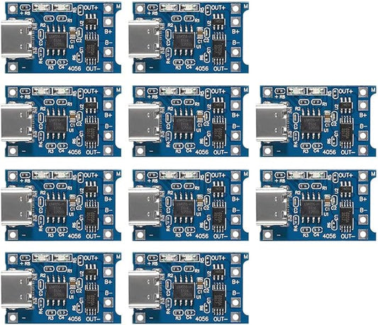 Gebildet 10pcs TP4056 Type-C Input Interface USB 5V 1A 18650 Lithium Battery by Gebildet