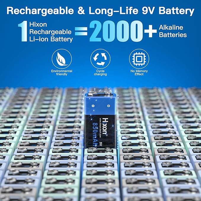 9v Rechargeable Batteries, 9 Volt Rechargeable Batteries - Image 2