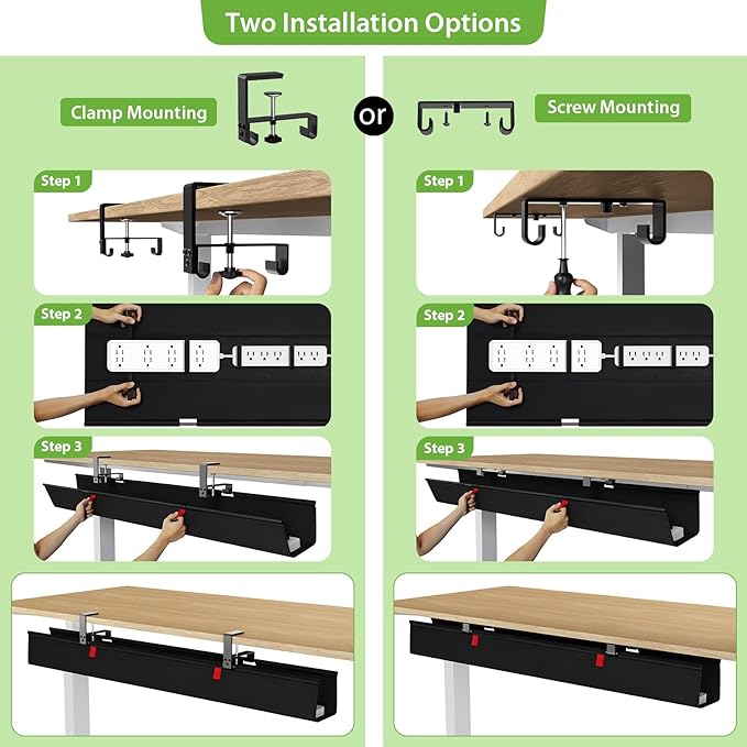 KEEGH Extra Large 48" Under Desk Cable Management Tray - Image 6
