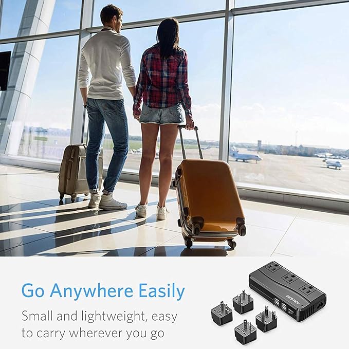 BESTEK Universal Travel Adapter 100-220V to 110V Voltage Converter 250W - Image 9