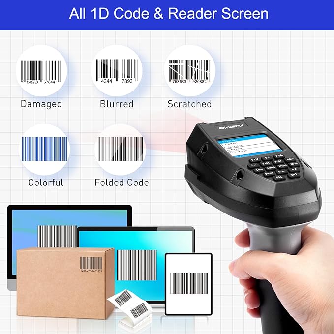 Wireless Barcode Scanner, Portable 1D Inventory Scanner & Data Collector - Image 3