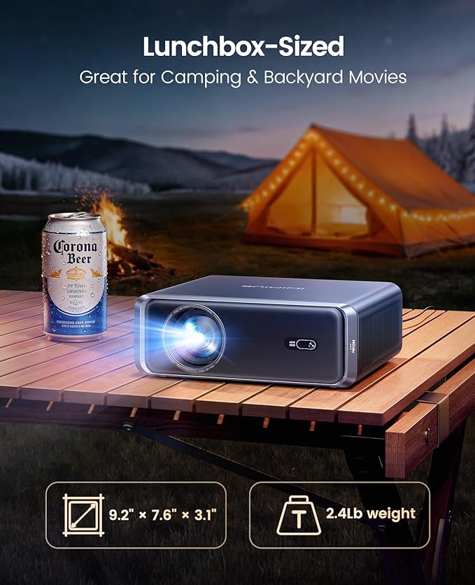 Smart-Projector with WiFi6 and Bluetooth, Outdoor Movie Projector & DoIby - Image 3