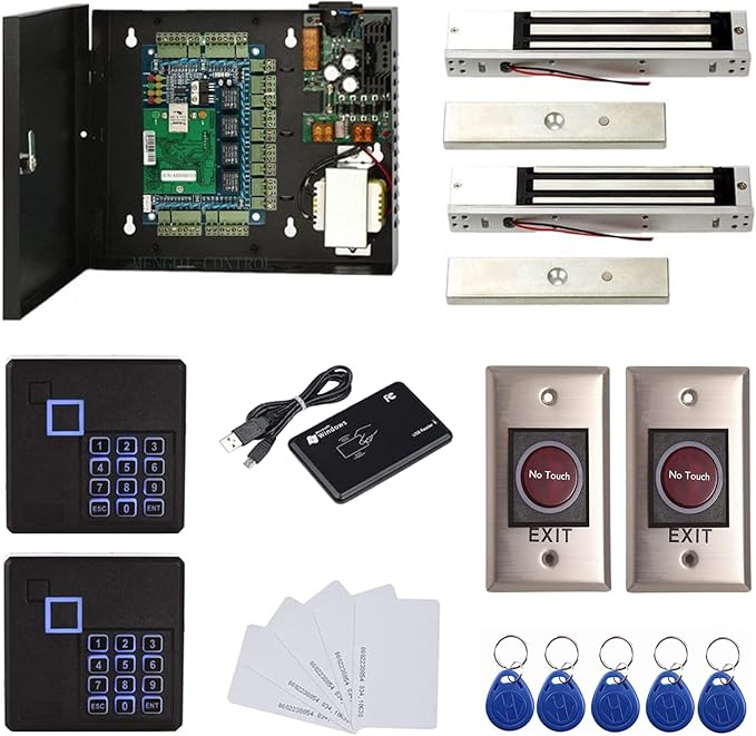 MENGQI-CONTROL 2 Door Access Control Board System 600lbs Electromagnetic Lock by MENGQI-CONTROL