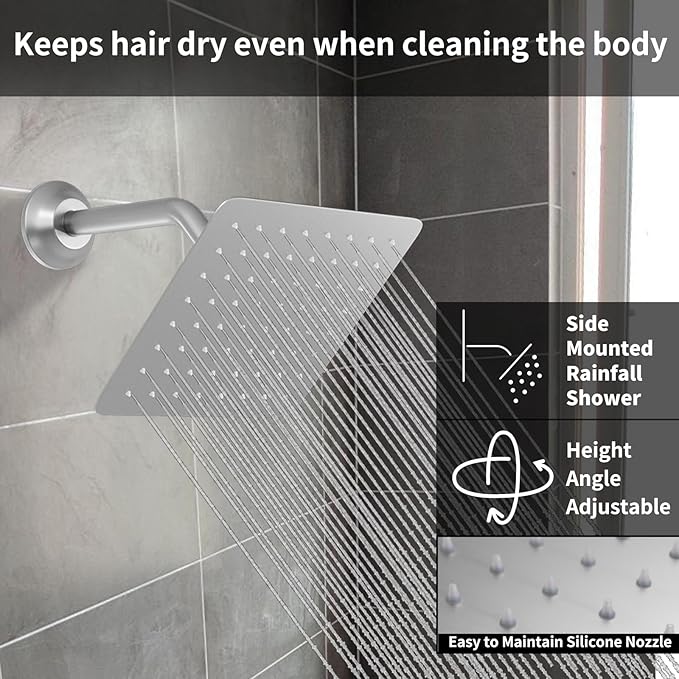 KATAIS Tempreature Display Shower System Brushed Nickel Shower Faucet Set - Image 4