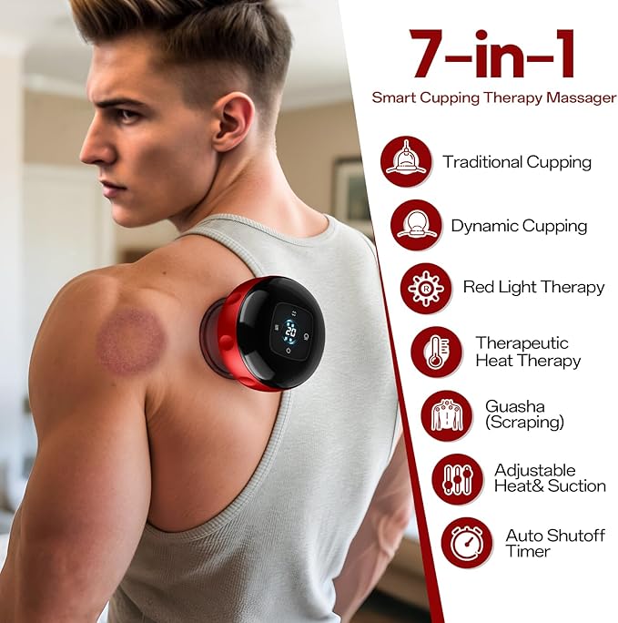 Cakoutanb Smart Cupping Therapy Massager, 7 in 1 Red Light Cupping Therapy Set - Image 5
